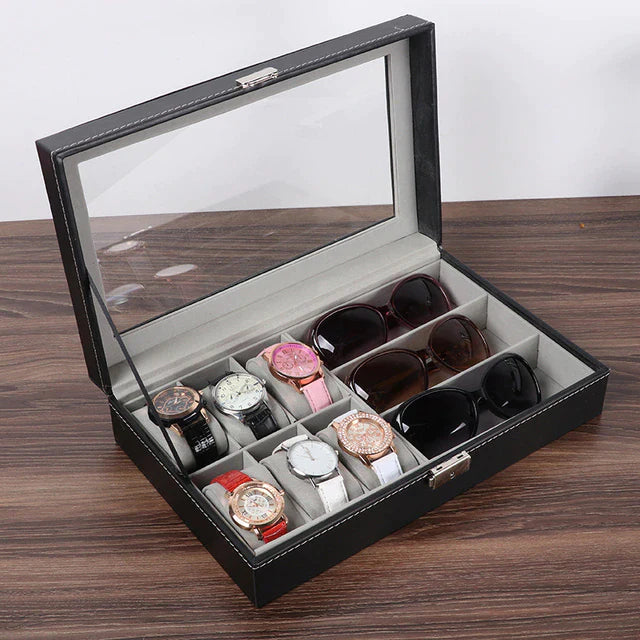 Watch and Jewellery and chain organizer with inside mirror in best quality leather material.