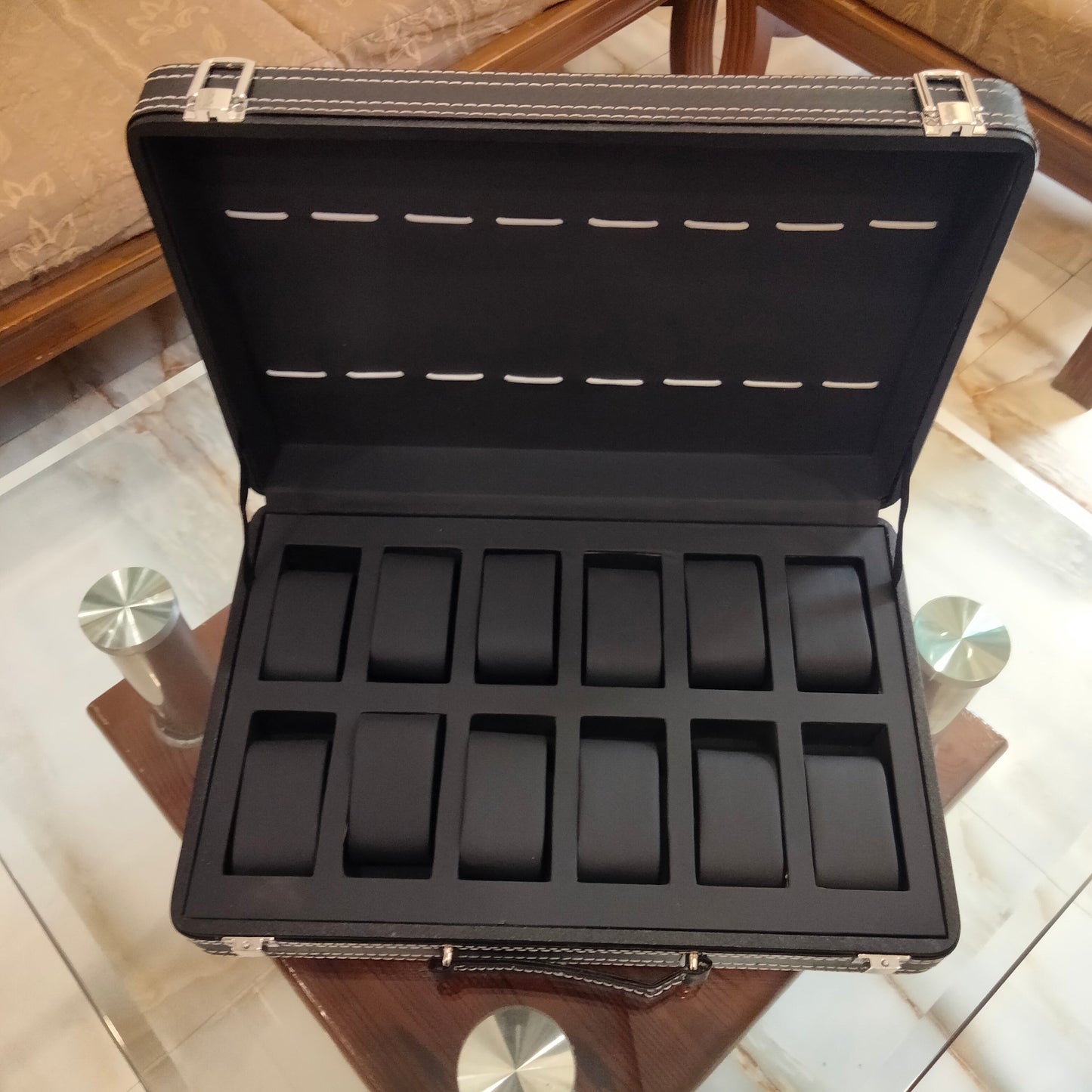 Premium Quality 12 grid PU leather watch display box or watch organizer