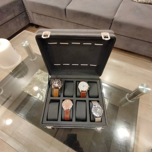 Premium Quality 8 grid PU leather watch display box or watch organizer