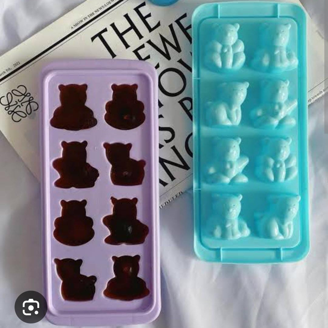 Bear Ice Cube Tray 8 Holes Non-stick BPA Free Ice Cube Mold for Cocktails Whiskey Drinks