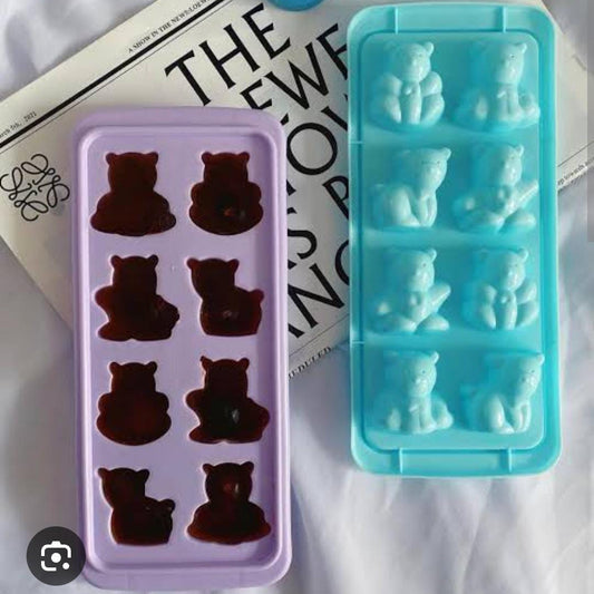 Bear Ice Cube Tray 8 Holes Non-stick BPA Free Ice Cube Mold for Cocktails Whiskey Drinks