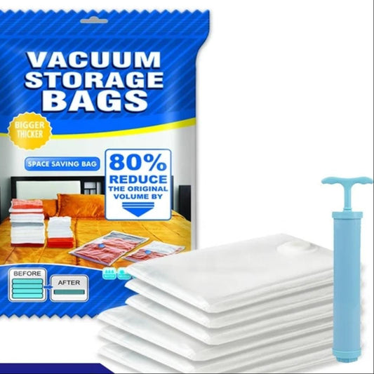 Vacuum Storage Bags  5 Bag And 1 Suction Pump