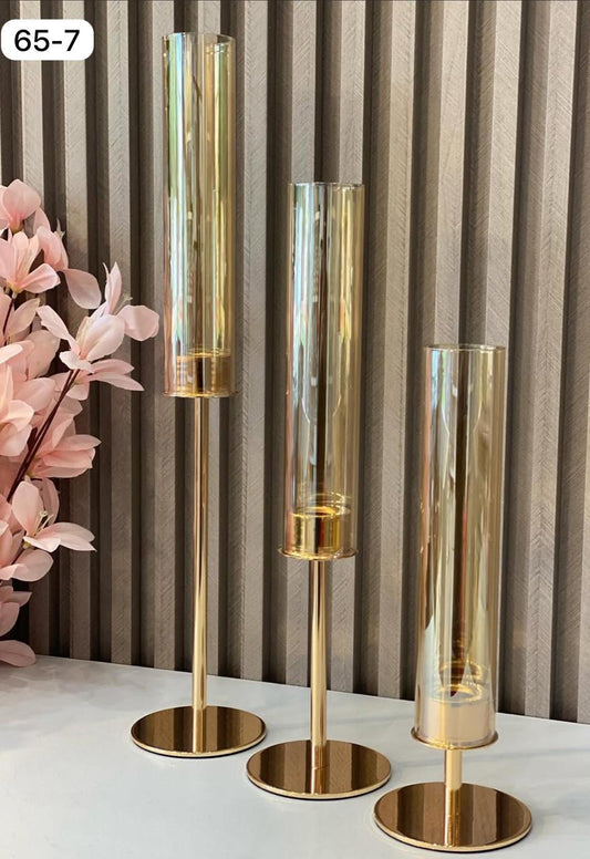 3pcs Glass Candle Stand