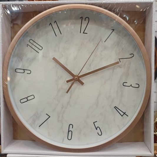 Rose Gold Marble Wall Clock
