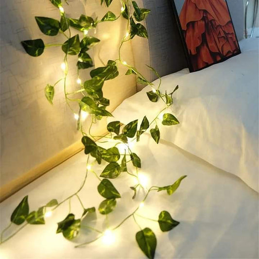 Led cherry flower string light - Led leaf bail light - Green leaf led bail decor light