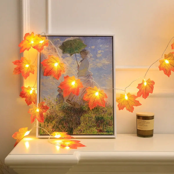 Led maple leaf light string