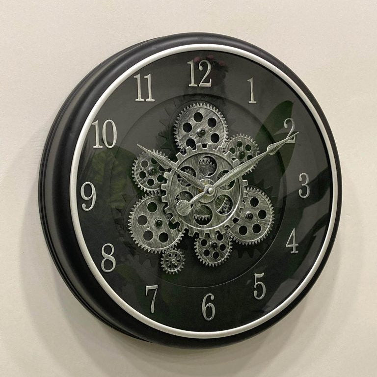 Wall Clock Gears Moving