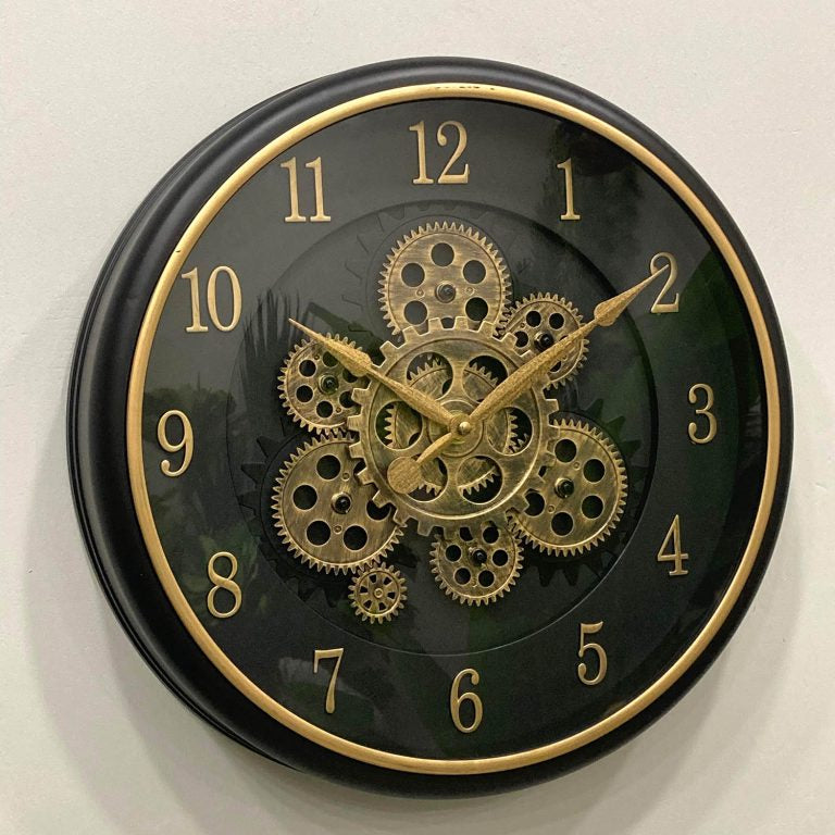 Wall Clock Gears Moving