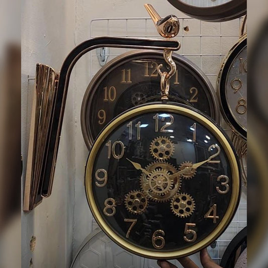 Double Sided Clock Gears Moving