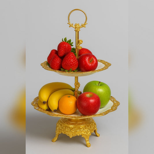 2 Tier Golden Tray
